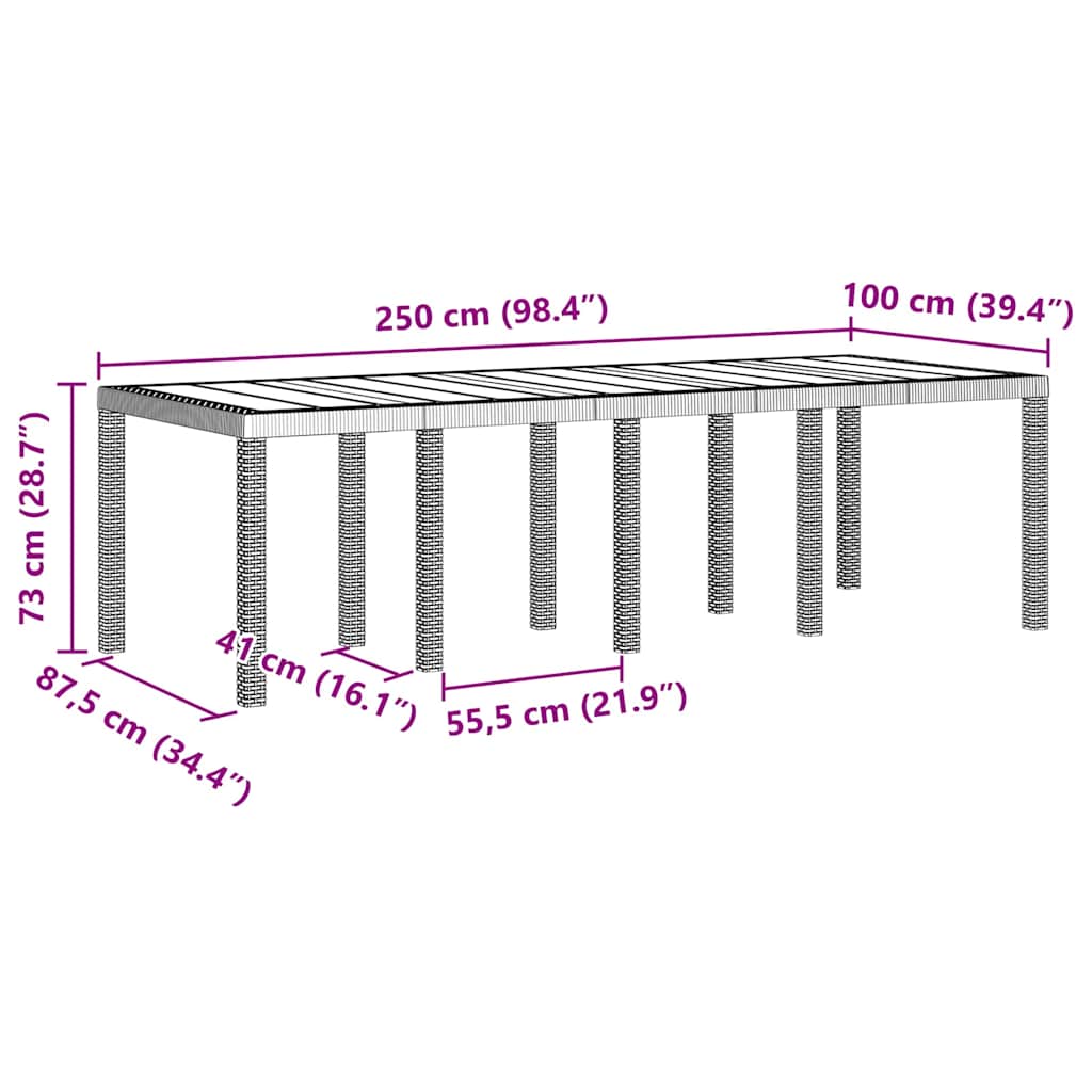 Have Spisebordssæt 9 pcs Hvid Polt rattan