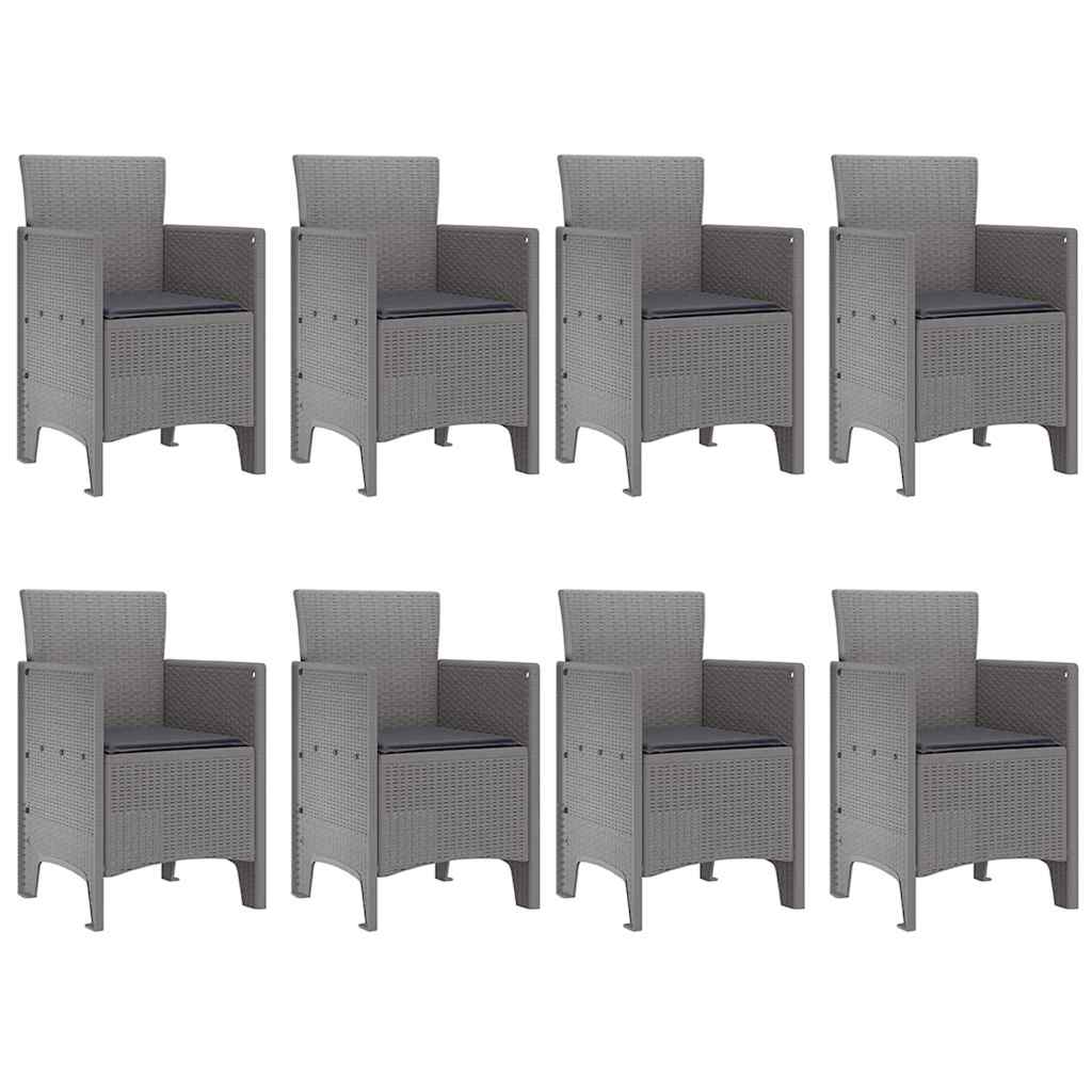 Have Spisebordssæt 9 pcs Hvid Polt rattan