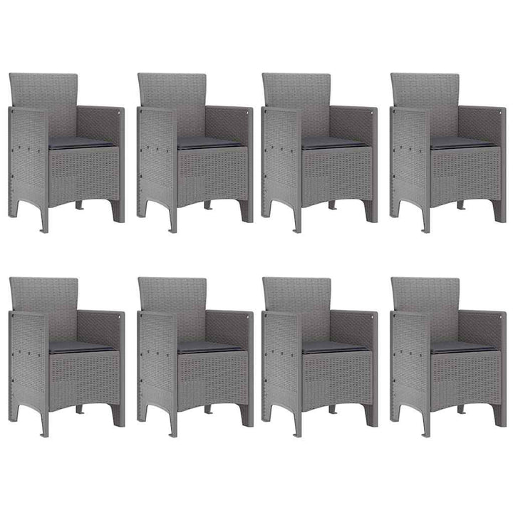 Have Spisebordssæt 9 pcs Hvid Polt rattan