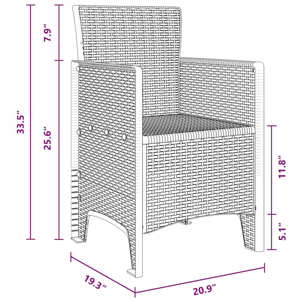 Have Spisebordssæt med pude 11 pcs Brun Rattan
