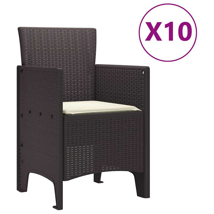 Have Spisebordssæt med pude 11 pcs Brun og Creme Rattan