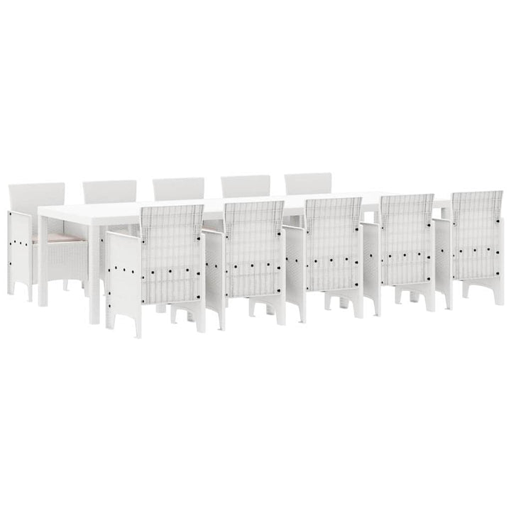 Have Spisebordssæt 11 pcs Hvid og Taupe Syntetisk rattan