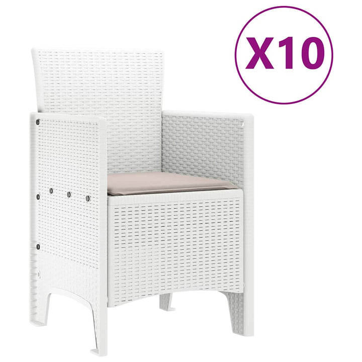 Have Spisebordssæt 11 pcs Hvid og Taupe Syntetisk rattan
