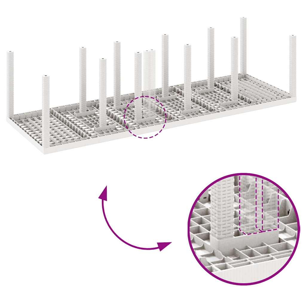 Have Spisebordssæt 11 pcs Hvid Poly rattan og Aluminium