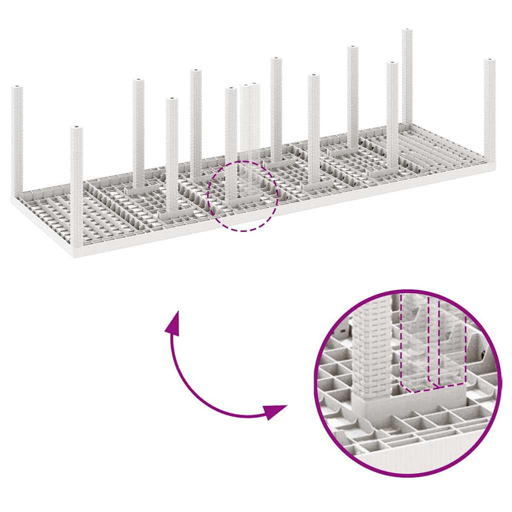 Have Spisebordssæt med pude 11 pcs Hvid Poly rattan og stål