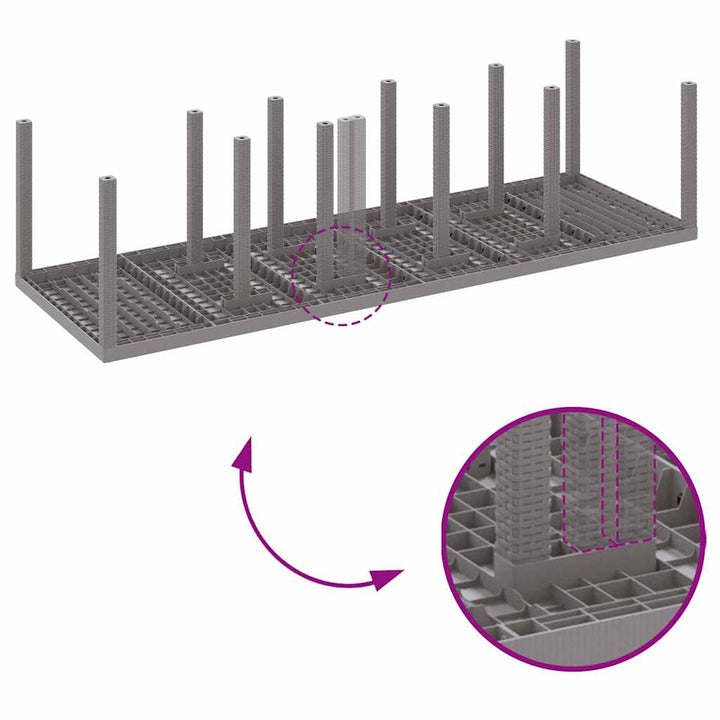 Have Spisebordssæt med pude 11 pcs Lysegrå Rattan og Aluminium