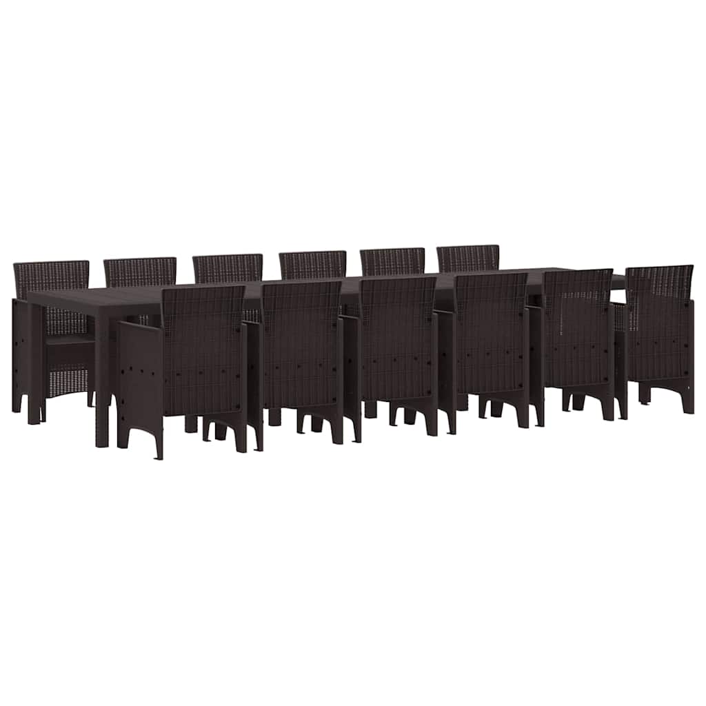 Have Spisebordssæt 13 pcs Brun Polt rattan