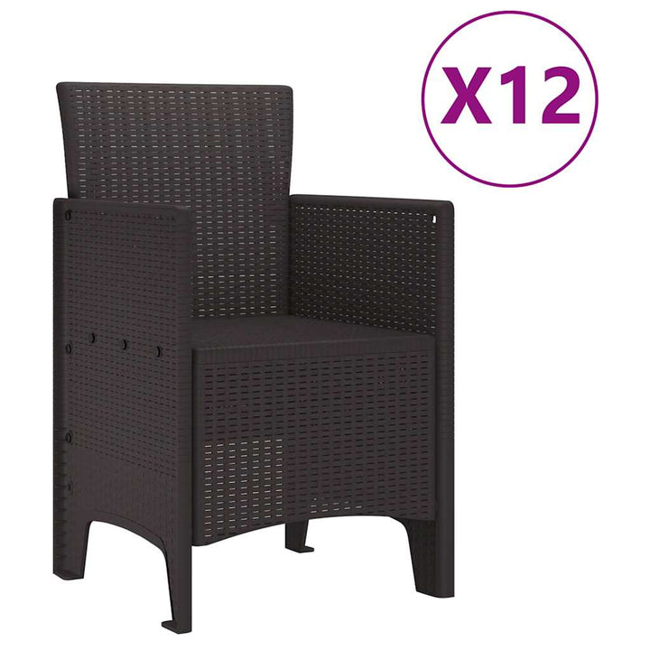 Have Spisebordssæt 13 pcs Brun Polt rattan