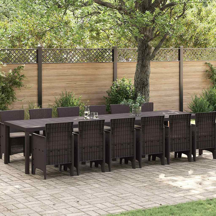 Have Spisebordssæt 13 pcs Brun Polt rattan