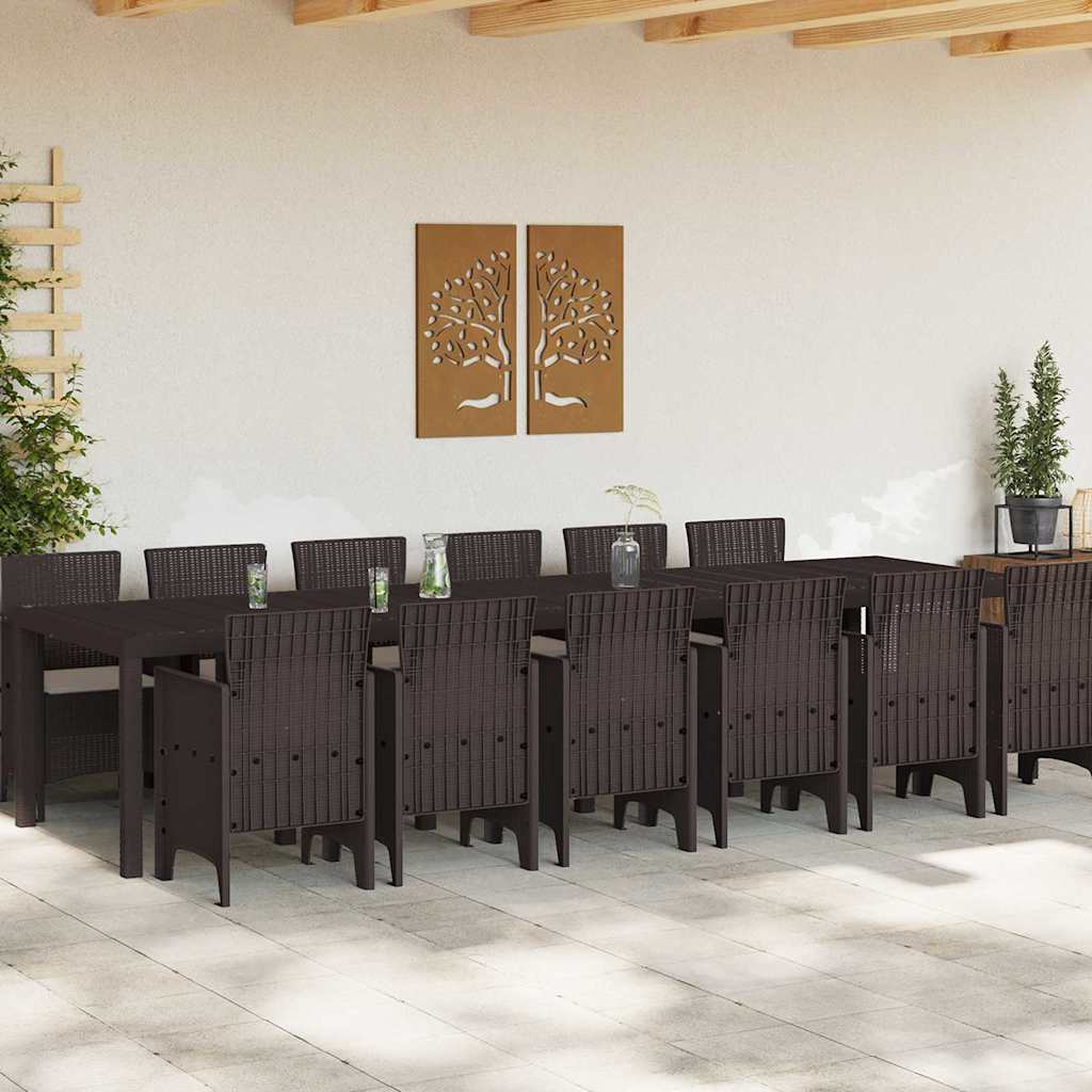 Have Spisebordssæt 13 pcs Brun Polt rattan