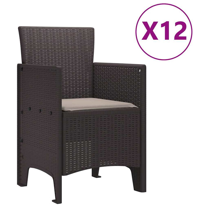 Have Spisebordssæt 13 pcs Brun Polt rattan