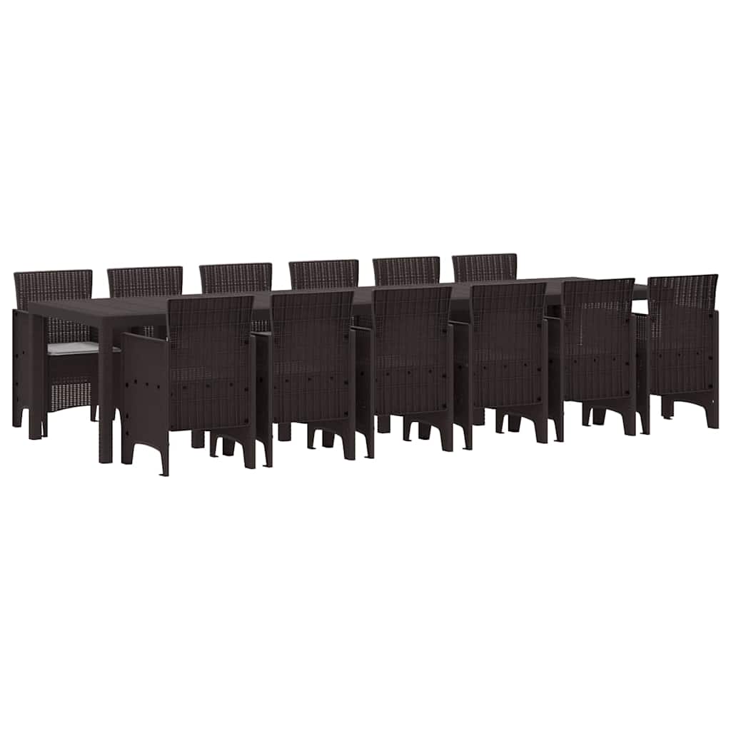 Have Spisebordssæt 13 pcs Brun Polt rattan