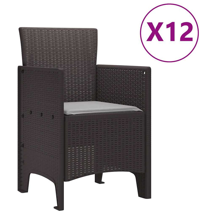 Have Spisebordssæt 13 pcs Brun Polt rattan