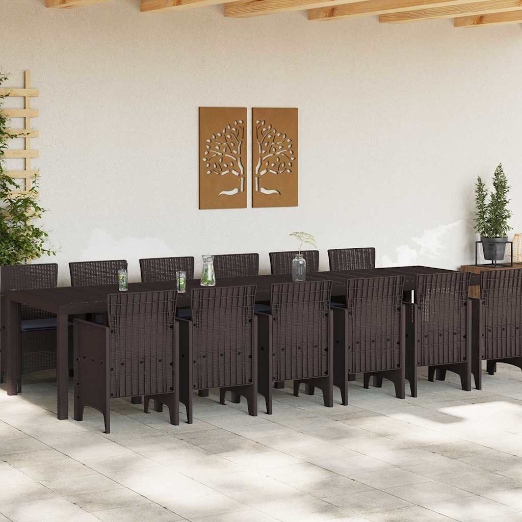 Have Spisebordssæt 13 pcs Brun Polt rattan