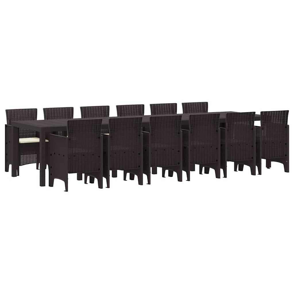 Have Spisebordssæt 13 pcs Brun Polt rattan