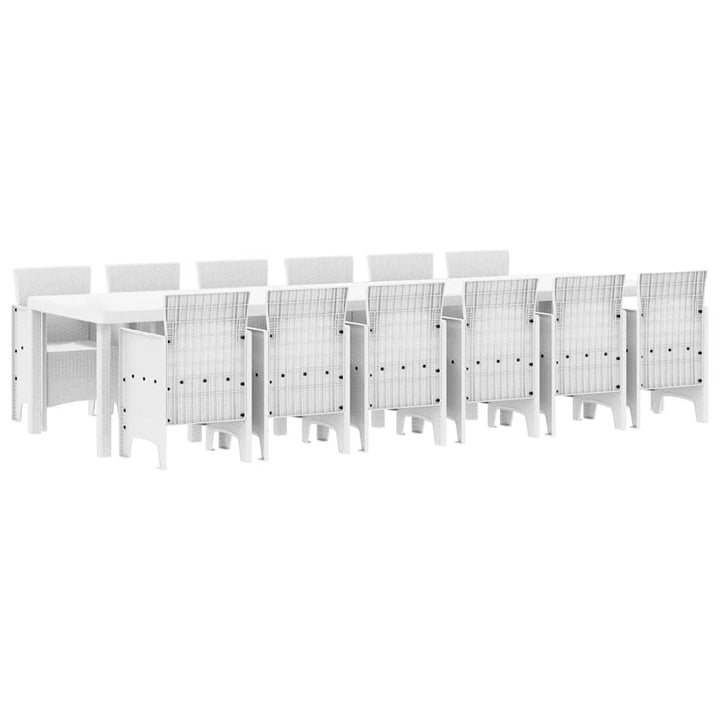 Have Spisebordssæt 13 pcs Hvid Polt rattan