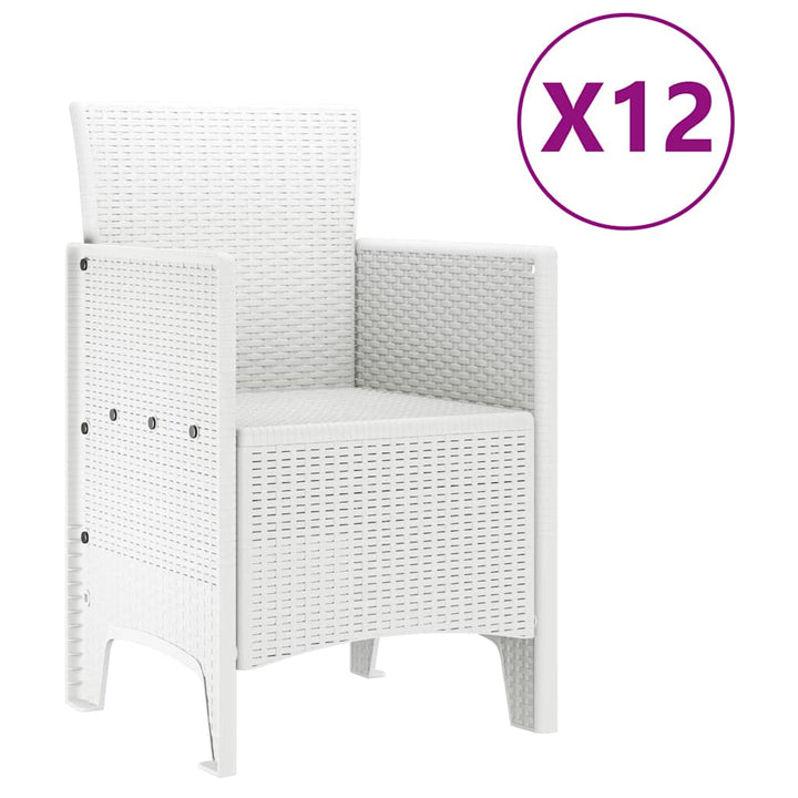 Have Spisebordssæt 13 pcs Hvid Polt rattan