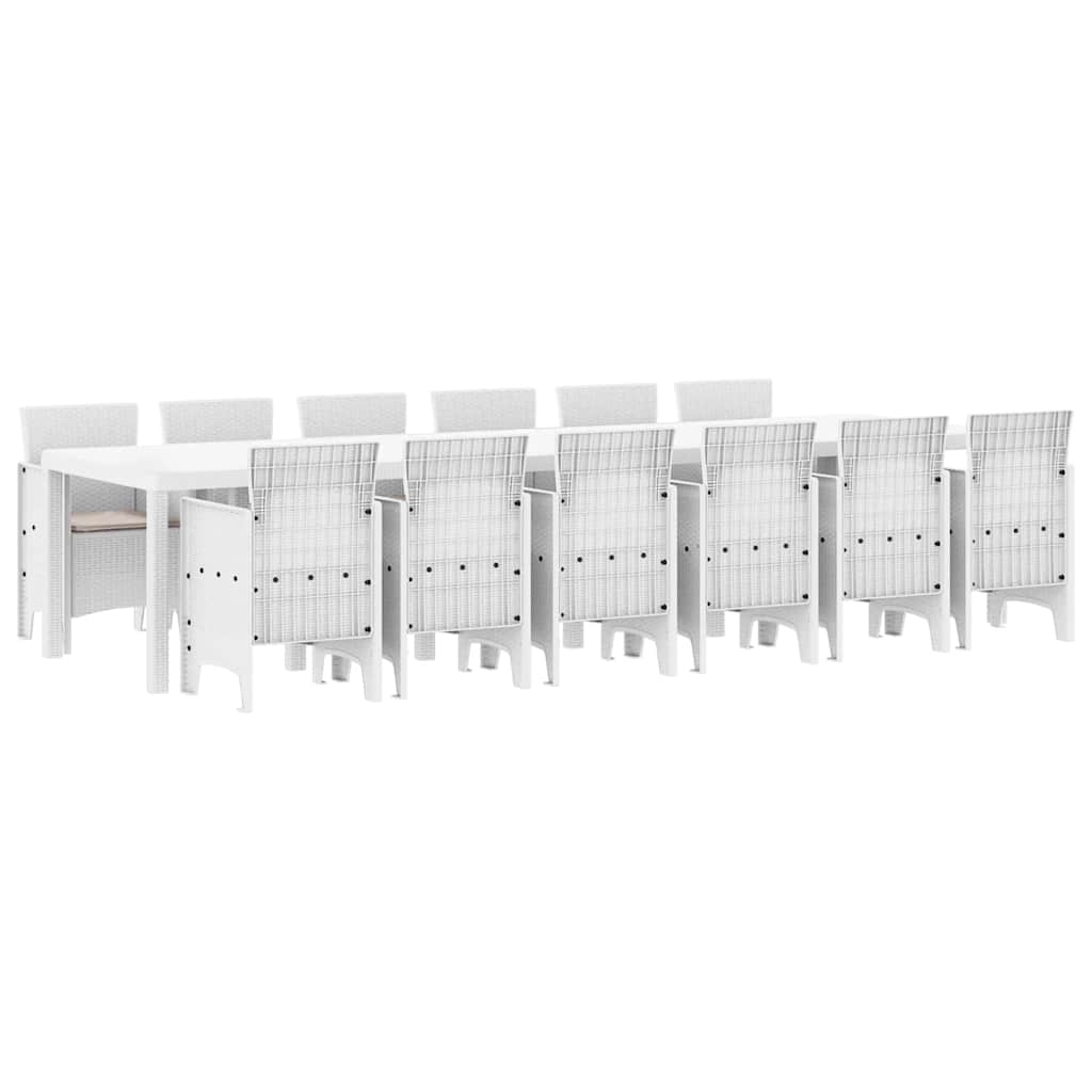 Have Spisebordssæt 13 pcs Hvid Polt rattan