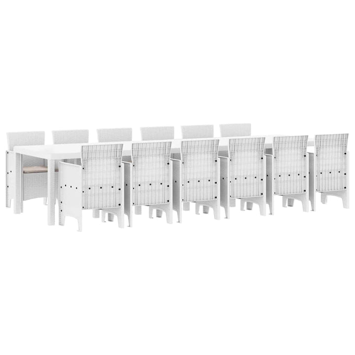 Have Spisebordssæt 13 pcs Hvid Polt rattan