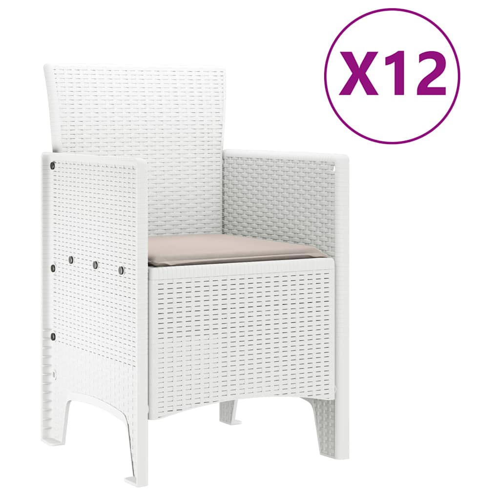 Have Spisebordssæt 13 pcs Hvid Polt rattan