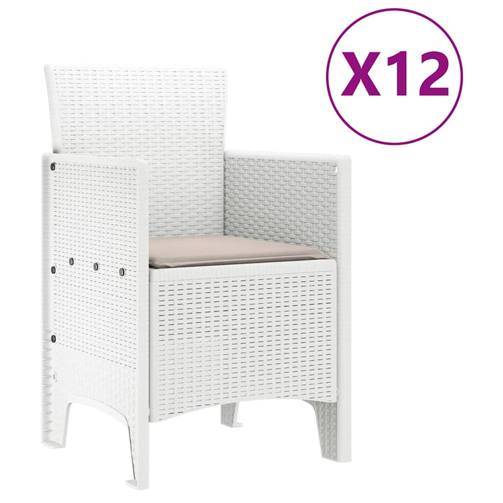 Have Spisebordssæt 13 pcs Hvid Polt rattan