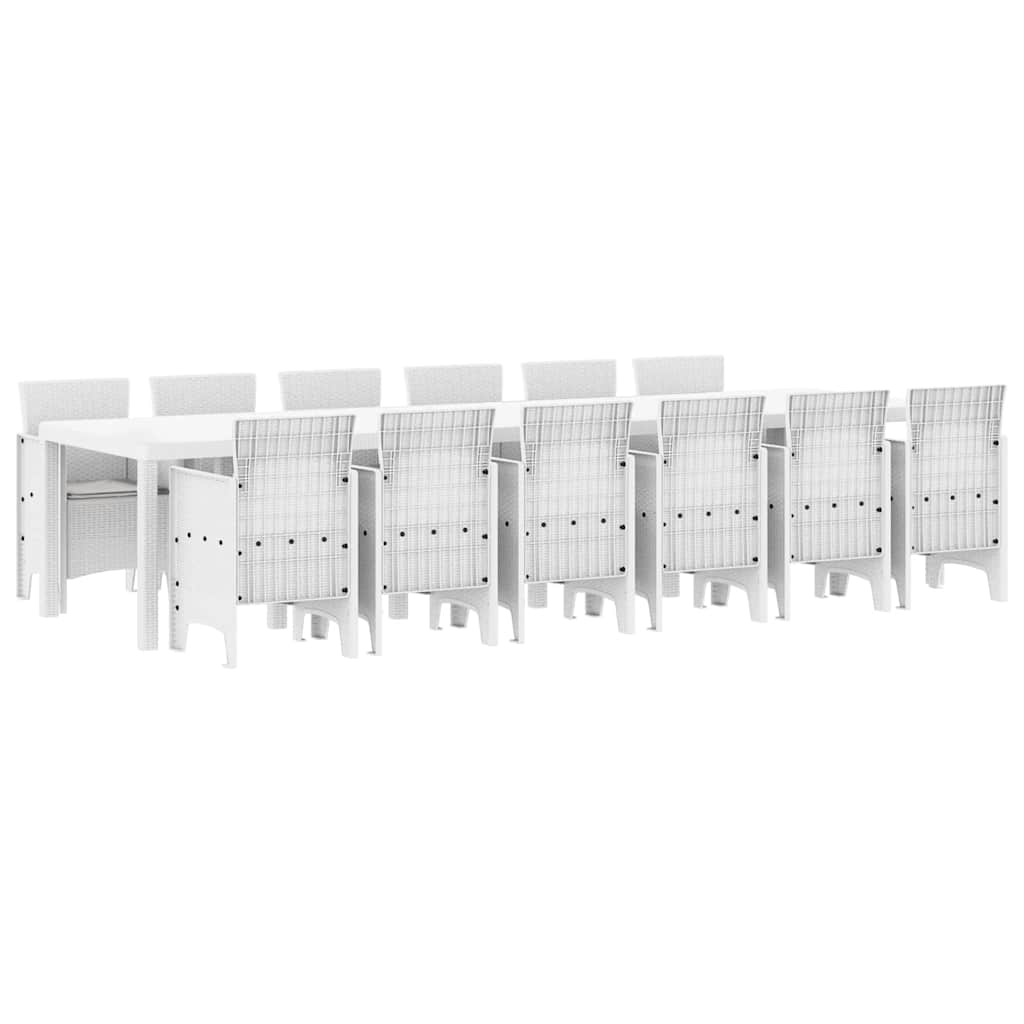 Have Spisebordssæt 13 pcs Hvid Polt rattan