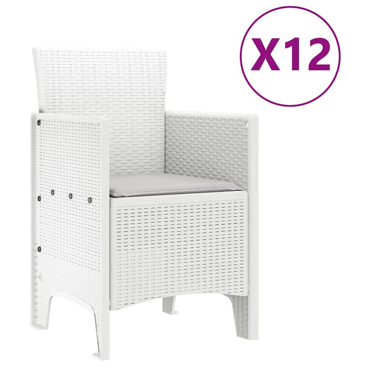 Have Spisebordssæt 13 pcs Hvid Polt rattan