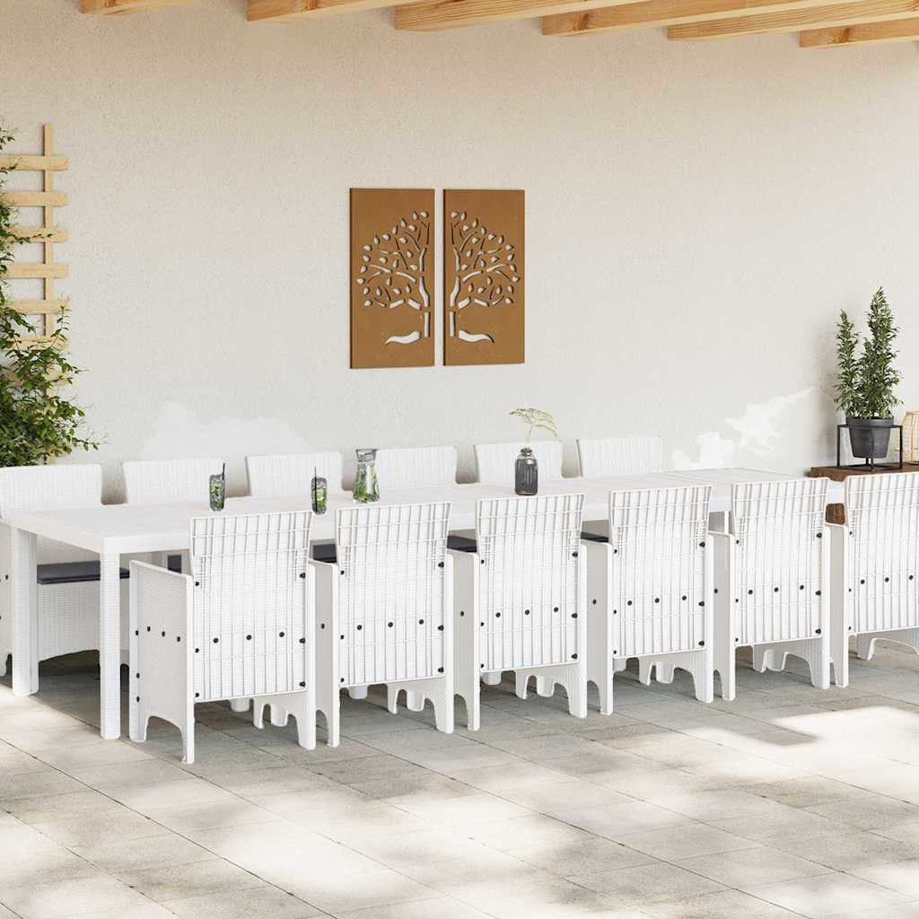 Have Spisebordssæt 13 pcs Hvid Polt rattan