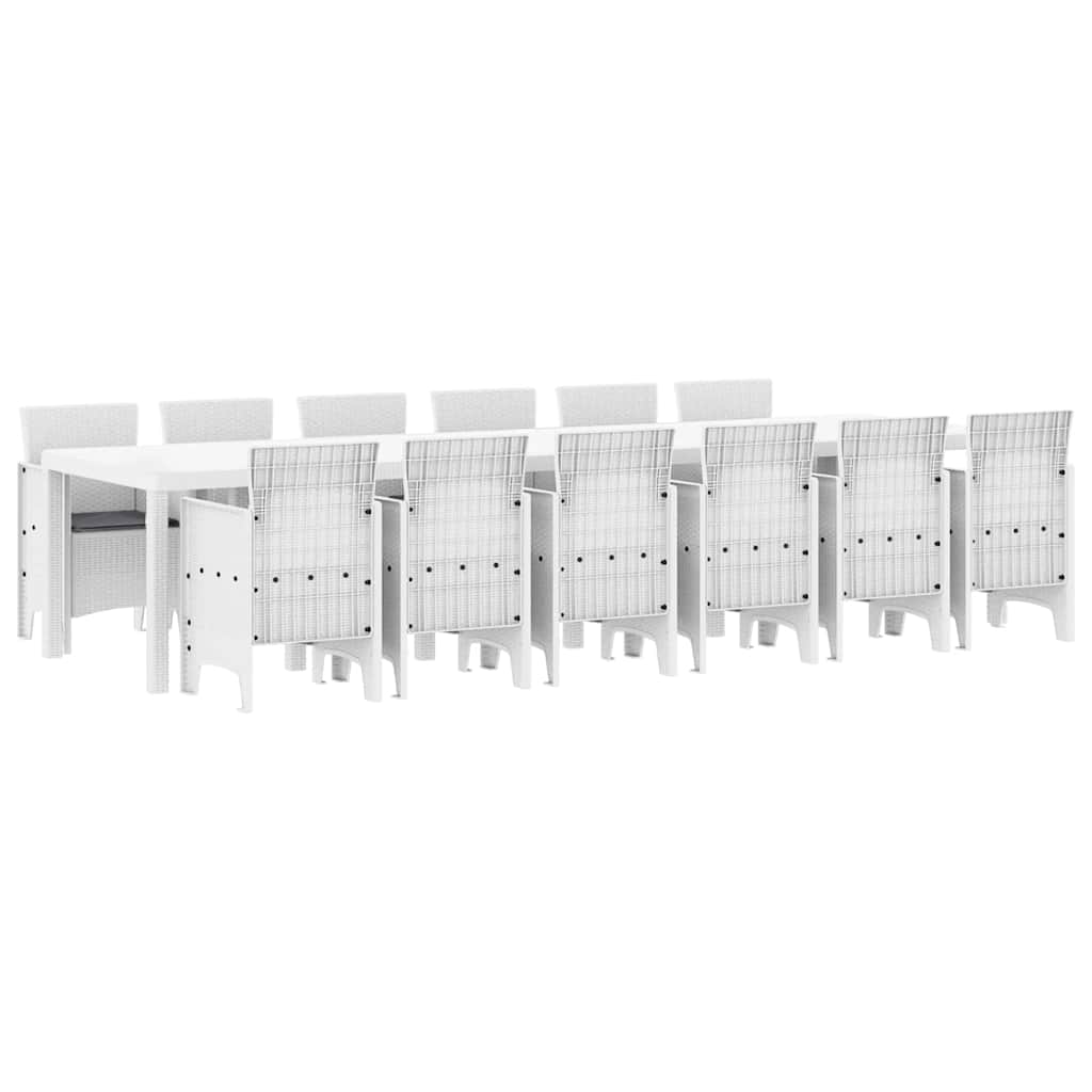 Have Spisebordssæt 13 pcs Hvid Polt rattan
