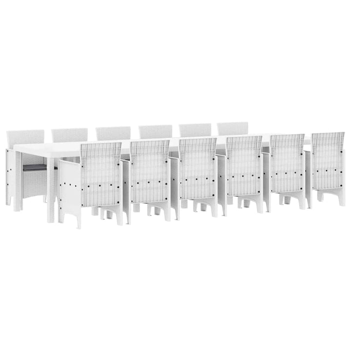 Have Spisebordssæt 13 pcs Hvid Polt rattan