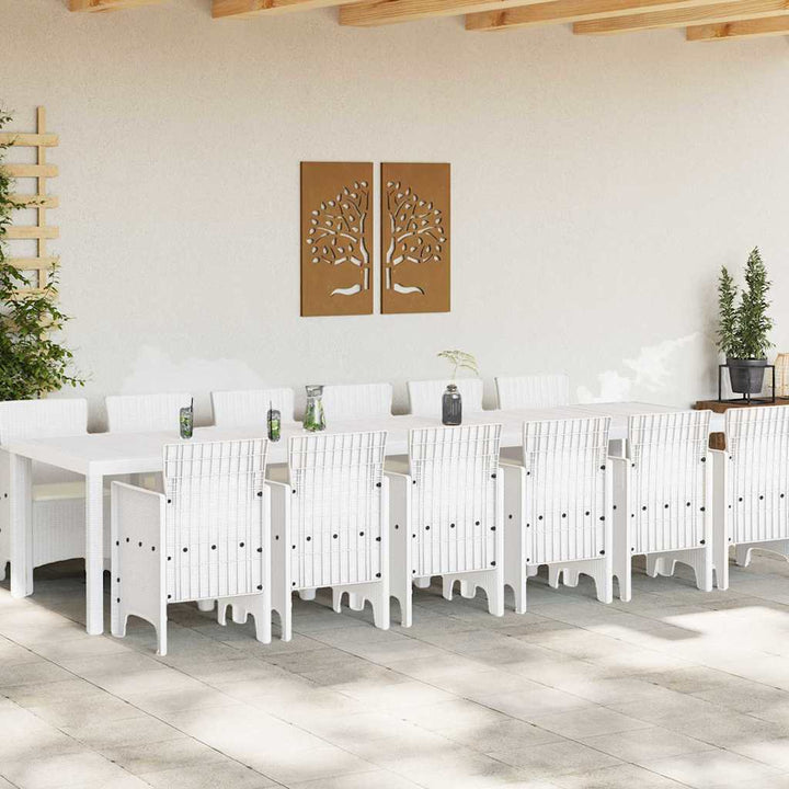 Have Spisebordssæt 13 pcs Hvid Polt rattan