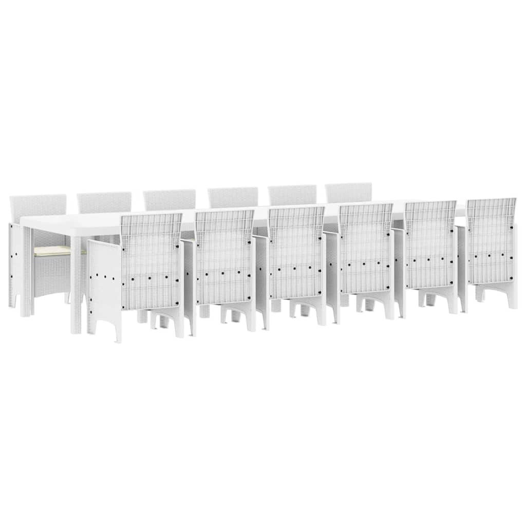 Have Spisebordssæt 13 pcs Hvid Polt rattan