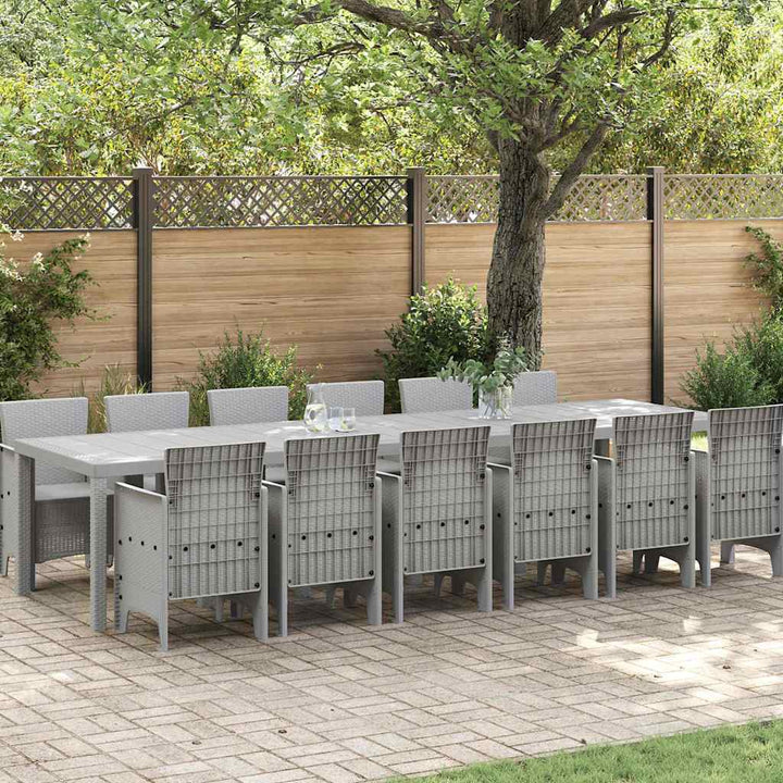 Have Spisebordssæt 13 pcs Lysegrå Polt rattan