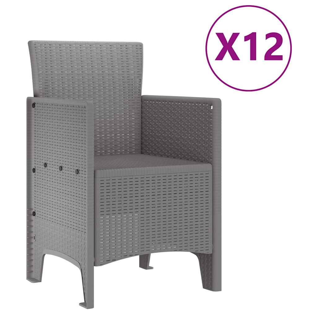 Have Spisebordssæt 13 pcs Lysegrå Polt rattan