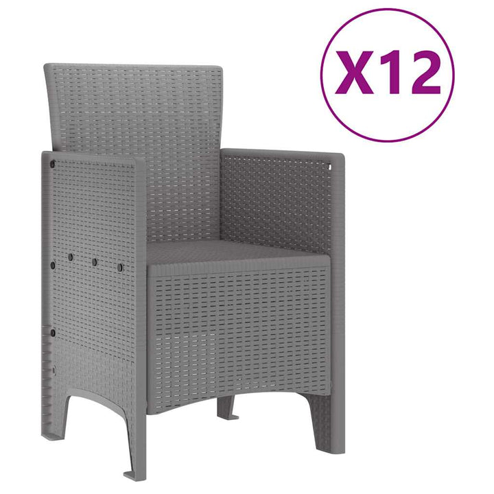 Have Spisebordssæt 13 pcs Lysegrå Polt rattan