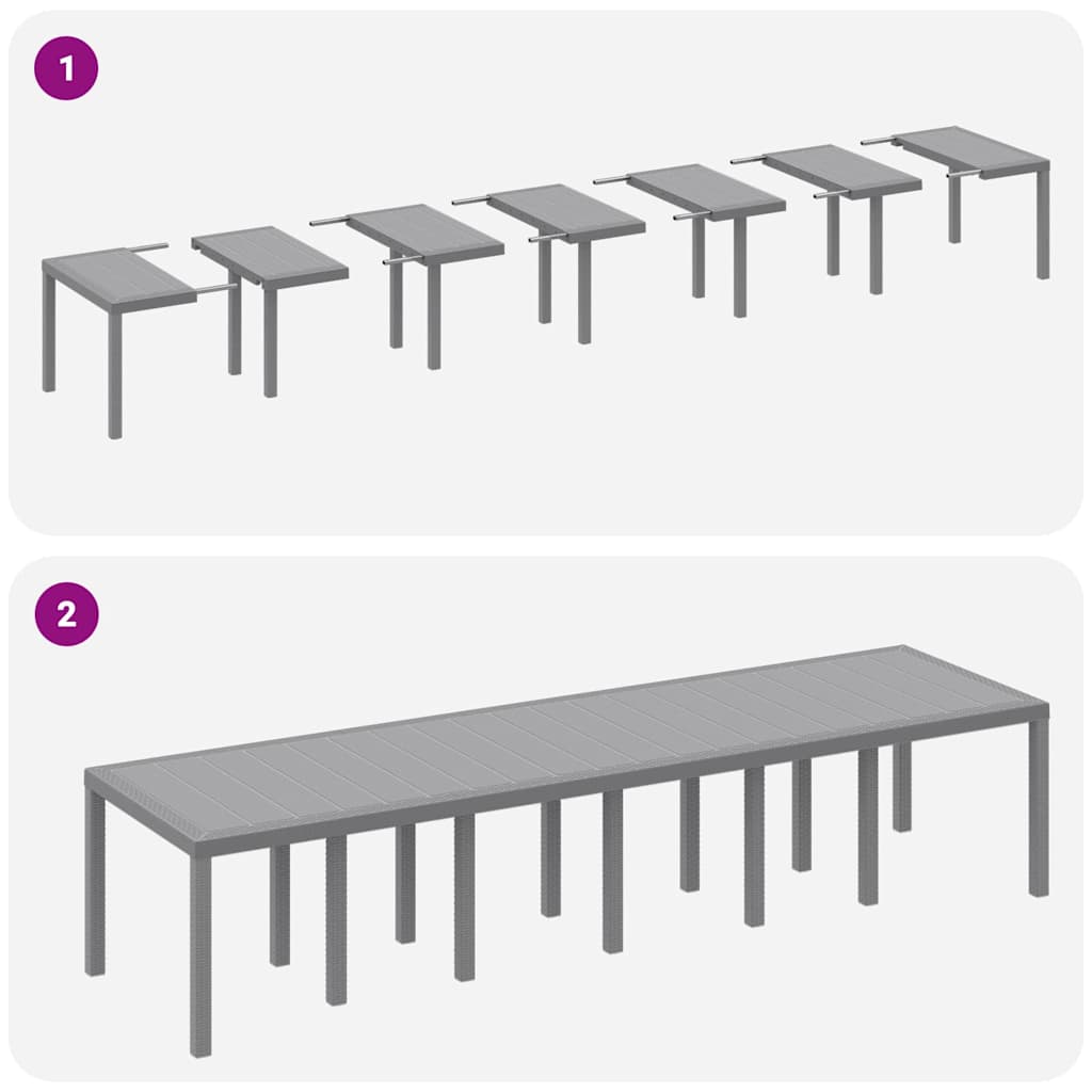 Have Spisebordssæt 13 pcs Lysegrå Polt rattan