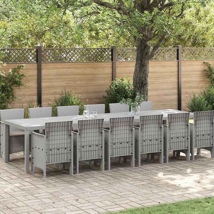 Have Spisebordssæt 13 pcs Lysegrå Polt rattan