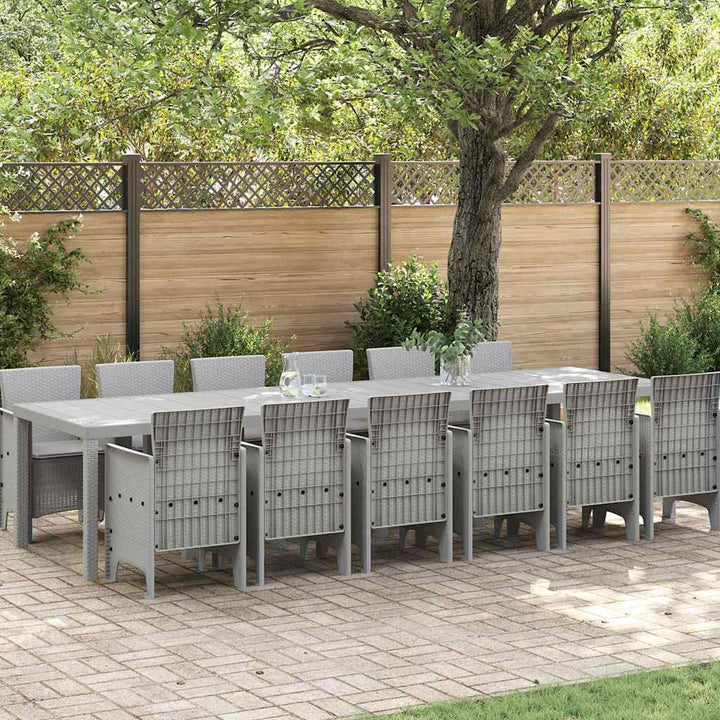Have Spisebordssæt 13 pcs Lysegrå Polt rattan