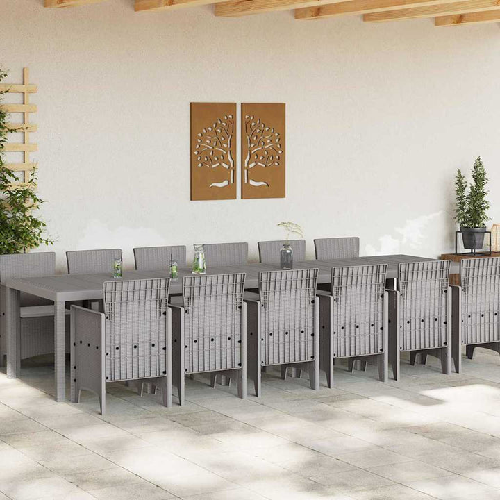 Have Spisebordssæt 13 pcs Lysegrå Polt rattan