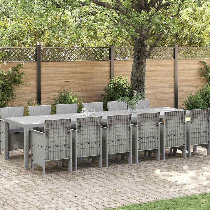 Have Spisebordssæt 13 pcs Lysegrå Polt rattan