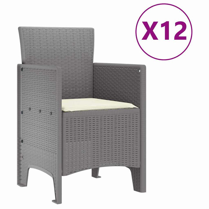 Have Spisebordssæt 13 pcs Lysegrå Polt rattan