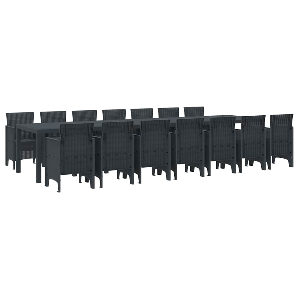 Have Spisebordssæt 15 pcs Antracit Polt rattan