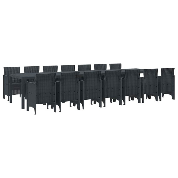 Have Spisebordssæt 15 pcs Antracit Polt rattan