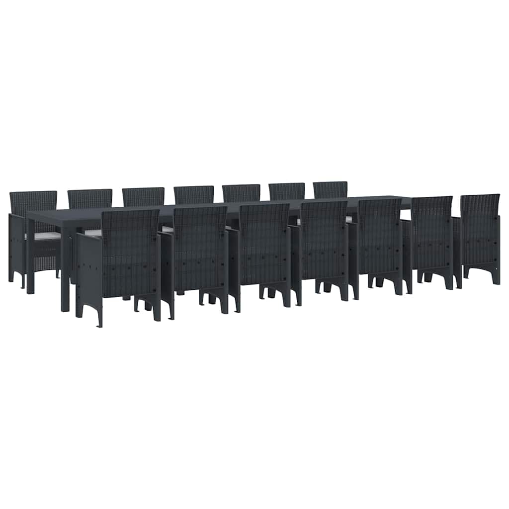 Have Spisebordssæt 15 pcs Antracit Polt rattan