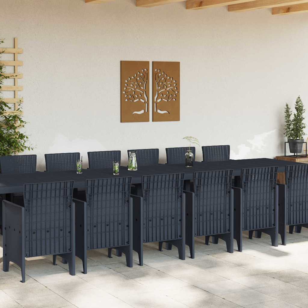 Have Spisebordssæt 15 pcs Antracit Polt rattan