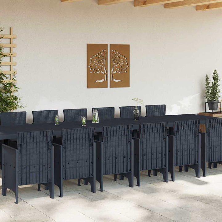 Have Spisebordssæt 15 pcs Antracit Polt rattan