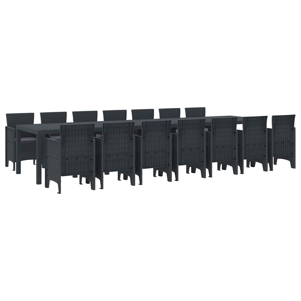 Have Spisebordssæt 15 pcs Antracit Polt rattan