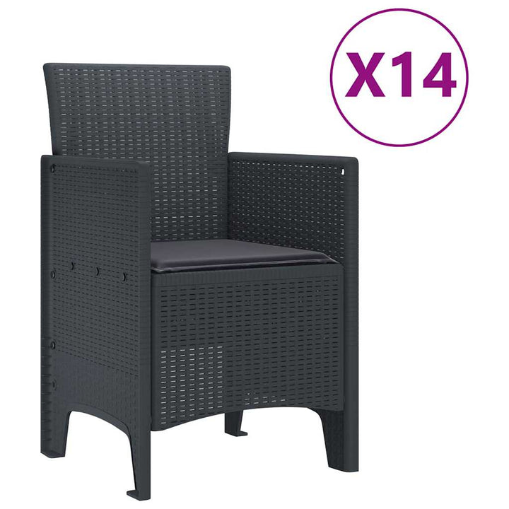 Have Spisebordssæt 15 pcs Antracit Polt rattan