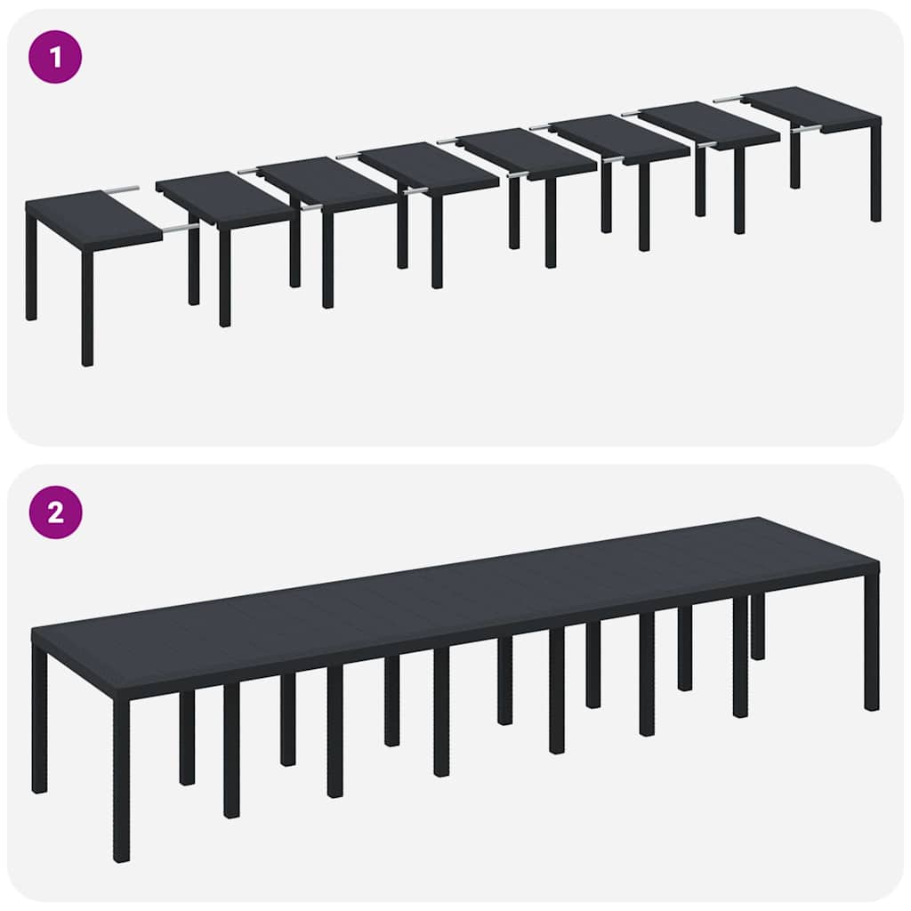 Have Spisebordssæt 15 pcs Antracit Polt rattan
