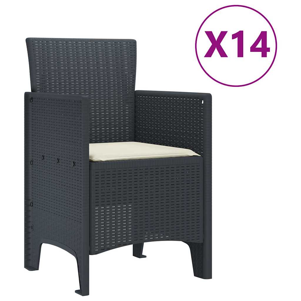 Have Spisebordssæt 15 pcs Antracit Polt rattan